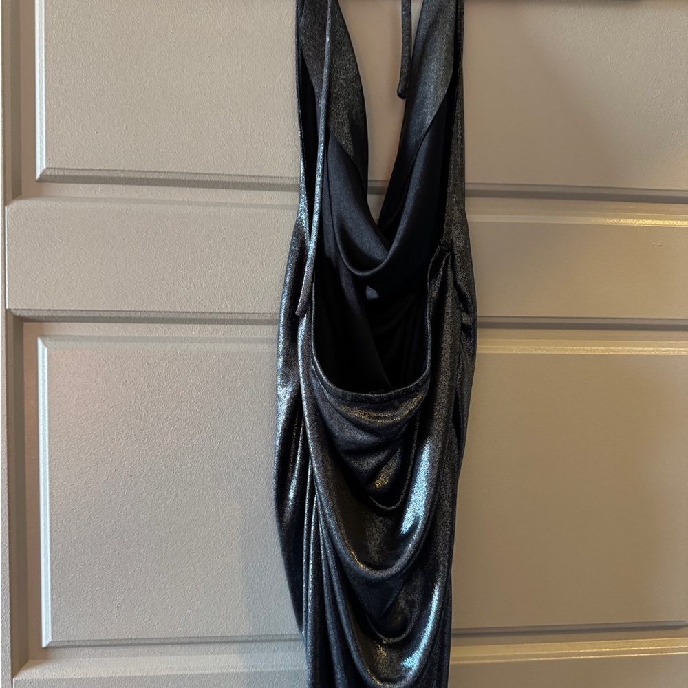ZARA Metallic Cowl Neck Top